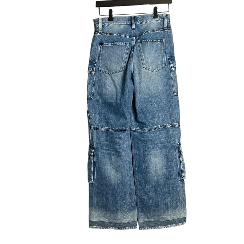 Alice + Olivia Cay Baggy Denim Cargo Pants in Brea Blue Size 25 - Picture 7 of 14